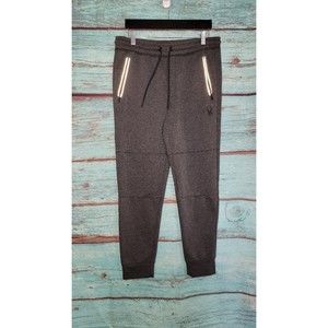 Men's Spyder ProWEB Tapered Leg Cuffed Jogger Sweatpants w/Zip Pocket Gray MED
